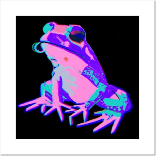 Vaporwave Frog (without background) Posters and Art